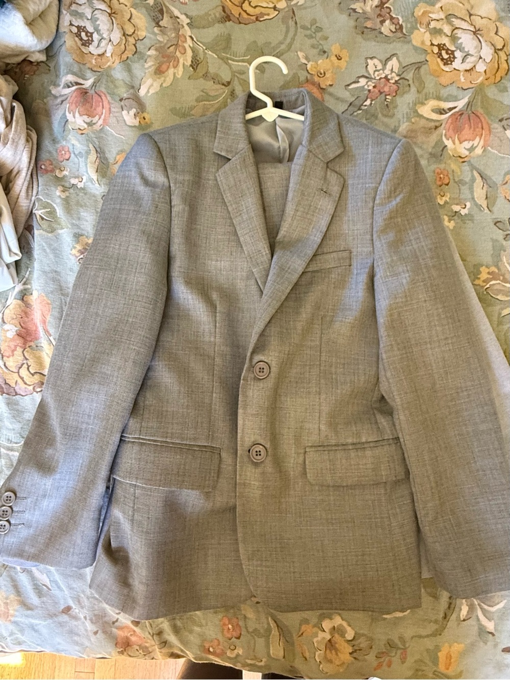 Boys' Light Gray Two-Button Sport Coat Blazer